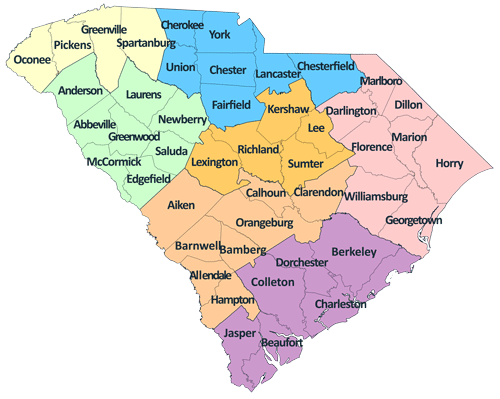 SCDOT Engineering Directory Map by County