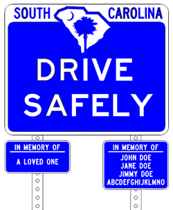 roadside memorial sign